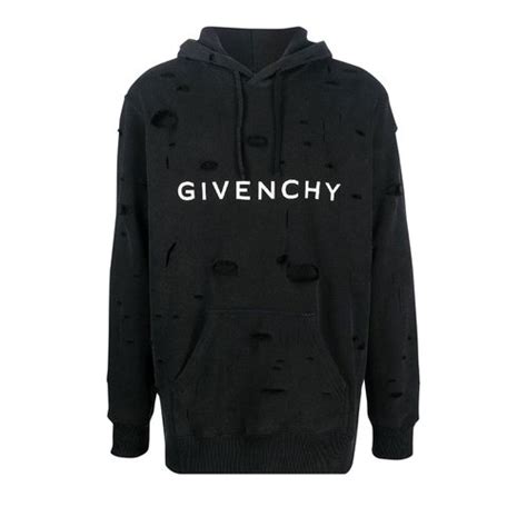 hoodie schwarz herren givenchy|givenchy hoodie with holes.